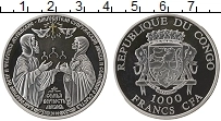 Продать Монеты Конго 1000 франков 2010 Серебро