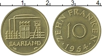 Продать Монеты Саар 10 франков 1954 Медь