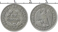 Продать Монеты Чили 1 десим 1877 Серебро