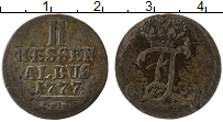 Продать Монеты Гессен 2 альбуса 1777 Медь