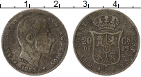 Продать Монеты Испания 20 сентим 1885 Серебро