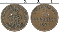Продать Монеты Ольденбург 3 пфеннига 1858 Медь