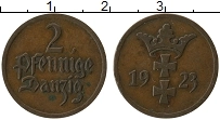 Продать Монеты Данциг 2 пфеннига 1923 Бронза