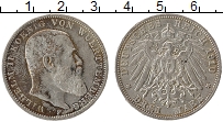 Продать Монеты Вюртемберг 3 марки 1910 Серебро