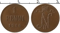 Продать Монеты 1894 – 1917 Николай II 1 пенни 1916 Медь