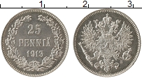 Продать Монеты 1894 – 1917 Николай II 25 пенни 1913 Серебро