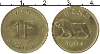 Продать Монеты Руанда 1 франк 1961 Медь