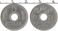 Продать Монеты Немецкая Африка 5 геллеров 1914 Медно-никель