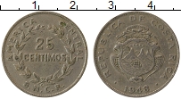 Продать Монеты Коста-Рика 25 сентим 1948 Медно-никель