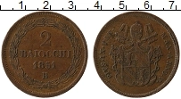 Продать Монеты Ватикан 2 байоччи 1850 Медь