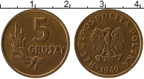 Продать Монеты Польша 5 грош 1949 Бронза