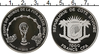 Продать Монеты Кот-д`Ивуар 1000 франков 2012 Серебро