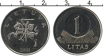 Продать Монеты Литва 1 лит 2002 Медно-никель
