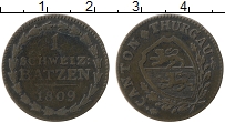 Продать Монеты Швейцария 1 батзен 1810 Медь