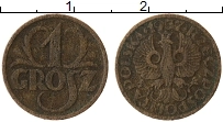 Продать Монеты Польша 1 грош 1937 Медь