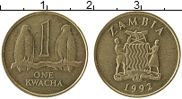 Продать Монеты Замбия 1 квача 1992 Латунь