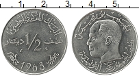 Продать Монеты Тунис 1/2 динара 1968 Медно-никель