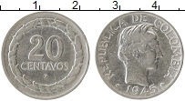 Продать Монеты Колумбия 20 сентаво 1943 Серебро
