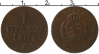 Продать Монеты Саксония 1 пфенниг 1808 Медь