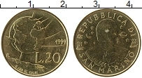 Продать Монеты Сан-Марино 20 лир 1999 Латунь