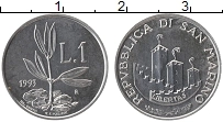 Продать Монеты Сан-Марино 1 лира 1993 Алюминий