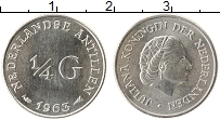 Продать Монеты Антильские острова 1/4 гульдена 1965 Серебро