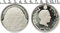 Продать Монеты Иордания 1 динар 1969 Серебро