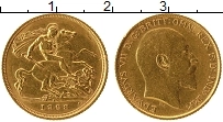 Продать Монеты Австралия 1/2 соверена 1908 Золото