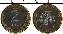 Продать Монеты Литва 2 лит 2002 Биметалл