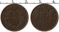 Продать Монеты Индия 1/2 пайса 1853 Медь