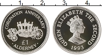 Продать Монеты Олдерни 1 фунт 1993 Серебро