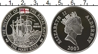 Продать Монеты Олдерни 5 фунтов 2003 Серебро