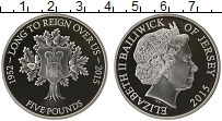 Продать Монеты Остров Джерси 5 фунтов 2015 Серебро