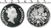 Продать Монеты Олдерни 5 фунтов 1996 Серебро