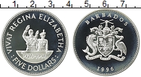 Продать Монеты Барбадос 5 долларов 1996 Серебро