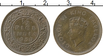 Продать Монеты Британская Индия 1/2 пайса 1939 Медь