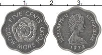 Продать Монеты Сейшелы 5 центов 1972 Алюминий
