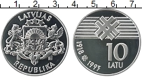 Продать Монеты Латвия 10 лат 1993 Серебро