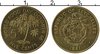 Продать Монеты Сейшелы 5 центов 2003 Медно-никель