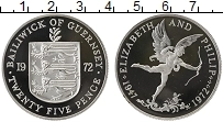 Продать Монеты Гернси 25 пенсов 1972 Серебро