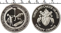 Продать Монеты Теркc и Кайкос 20 крон 1992 Серебро