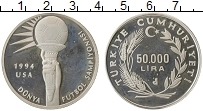 Продать Монеты Турция 50000 лир 1994 Серебро