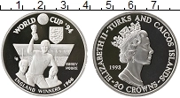 Продать Монеты Теркc и Кайкос 20 крон 1993 Серебро