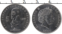 Продать Монеты Острова Кука 5 центов 2000 Сталь покрытая никелем