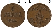 Продать Монеты Финляндия 5 пенни 1866 Медь