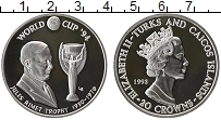 Продать Монеты Теркc и Кайкос 20 крон 1993 Серебро
