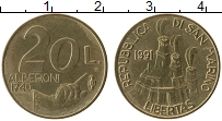 Продать Монеты Сан-Марино 20 лир 1991 Алюминий