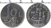 Продать Монеты Сан-Марино 10 лир 1991 Алюминий
