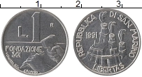 Продать Монеты Сан-Марино 1 лира 1991 Алюминий