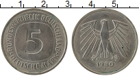 Продать Монеты ФРГ 5 марок 1980 Медно-никель